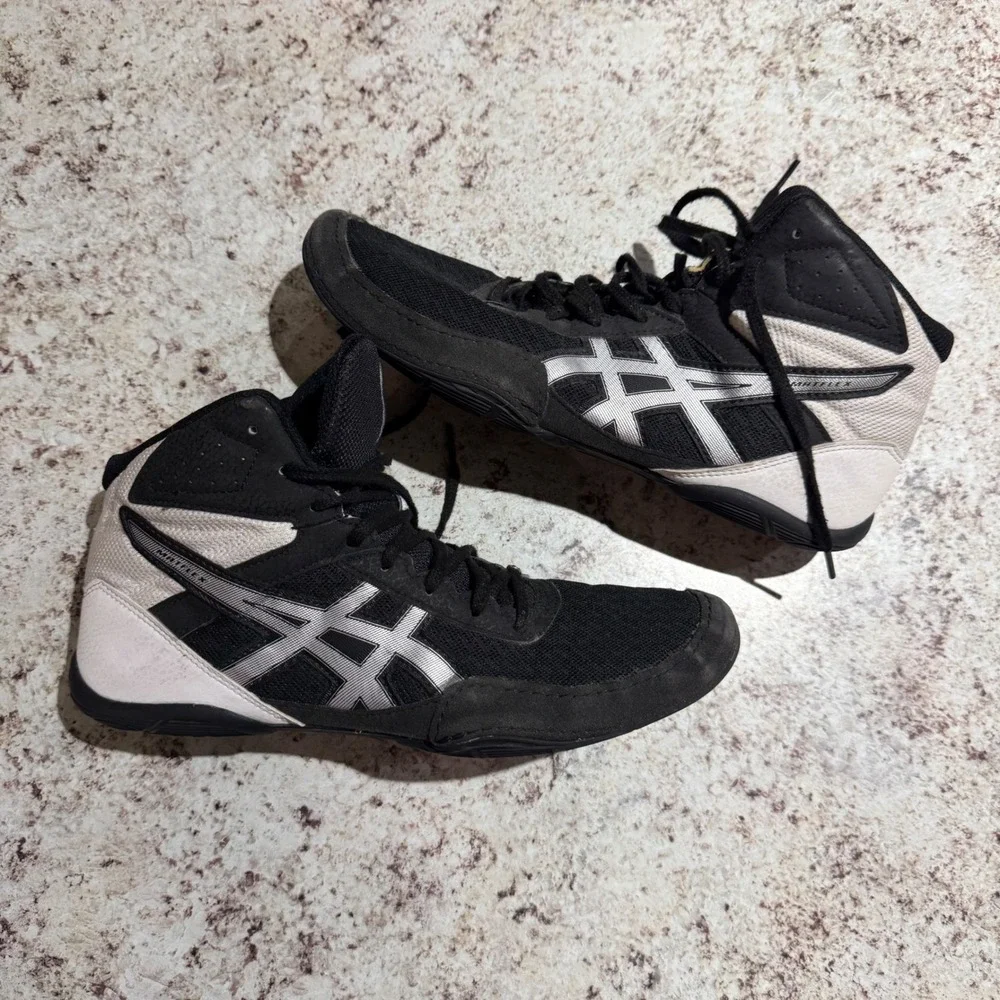 ASICS Wrestling Shoes Mens 8.5 Black Matflex 6 1081A021 Combat Sports Sneakers